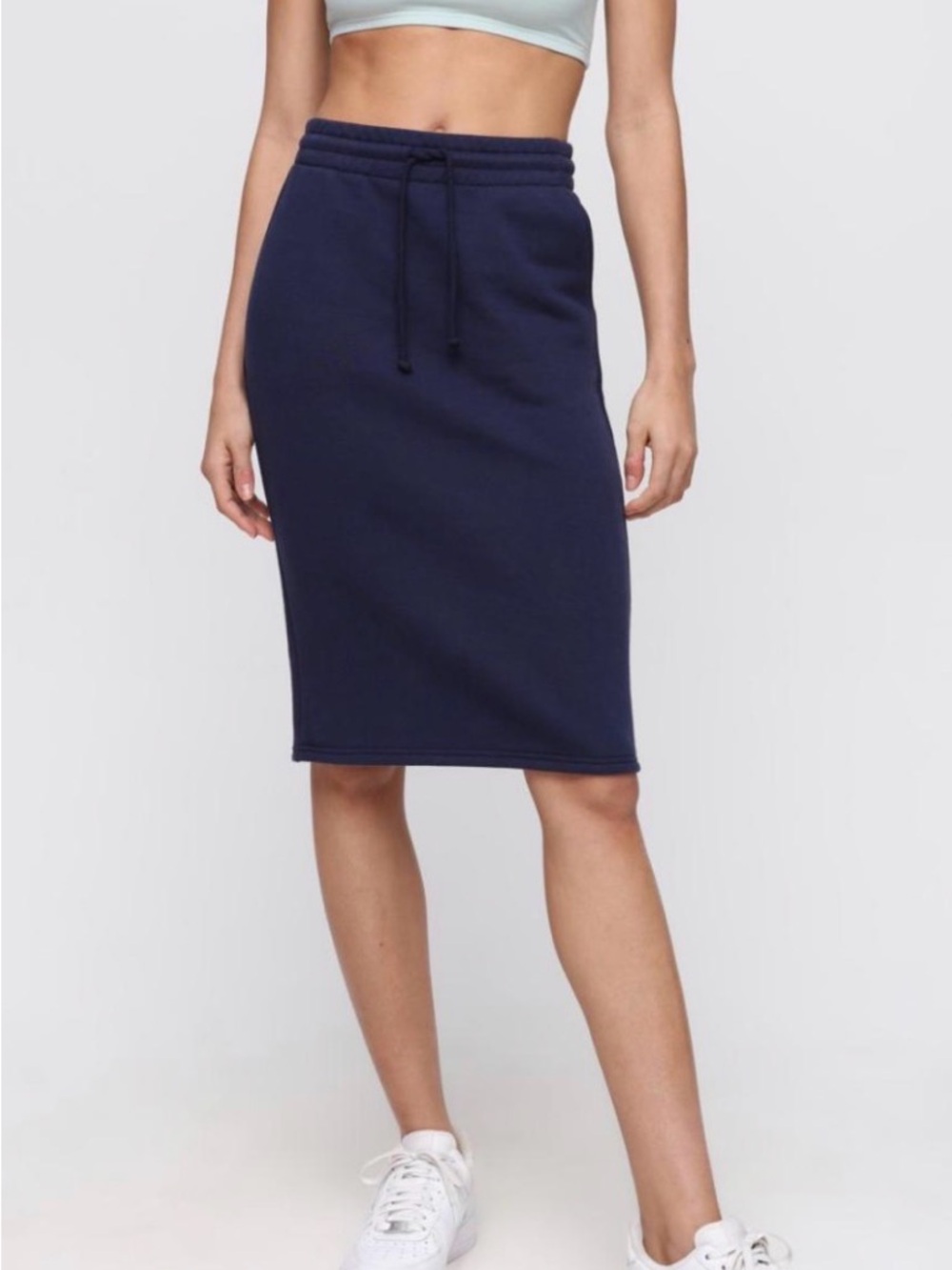 TNA Black Drawstring Sweatpant Pencil Skirt